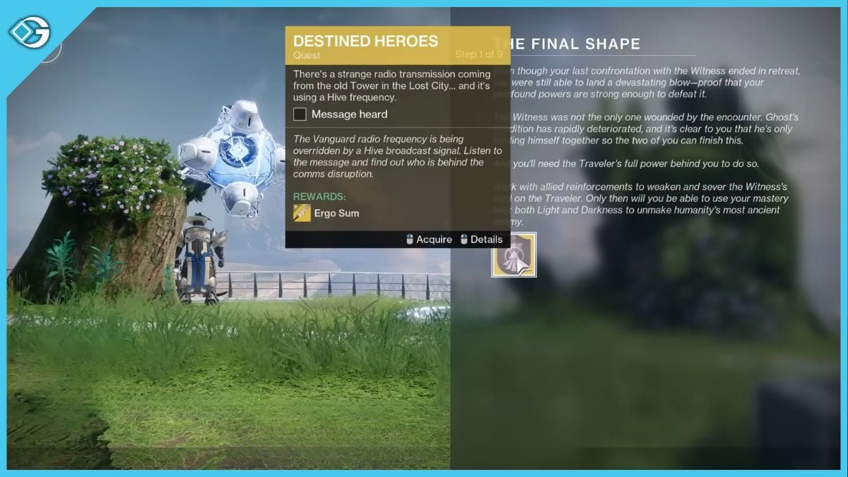 Destined Heroes Quest in Destiny 2