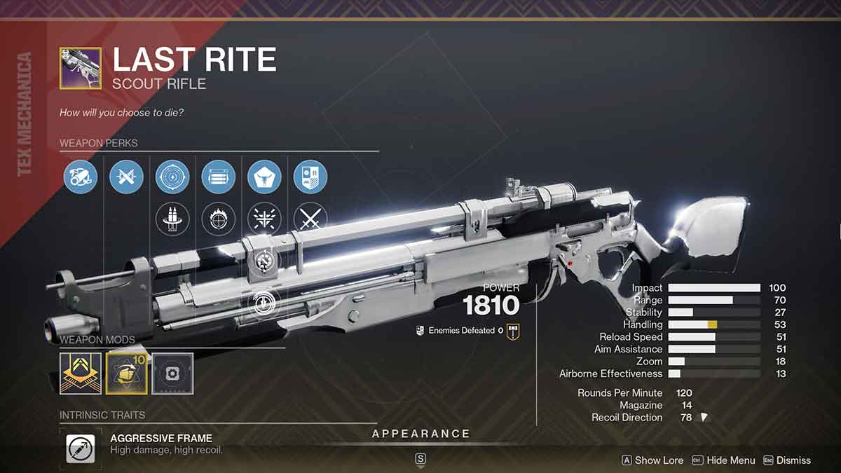 Last Rite Scout Rifle God Roll