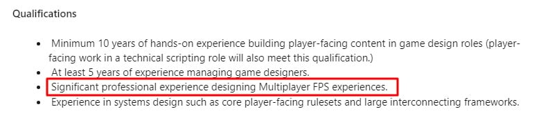 Respawn hiring for FPS multiplayer project